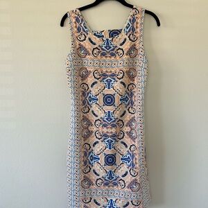 Skies Are Blue Pink and Blue Sheath Mini Dress